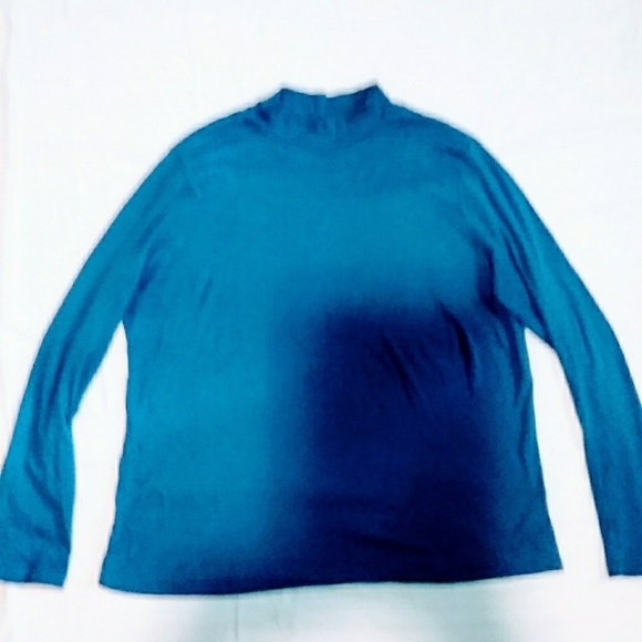Plus size women's royal blue long-sleeve shirt - Picture 1 of 2